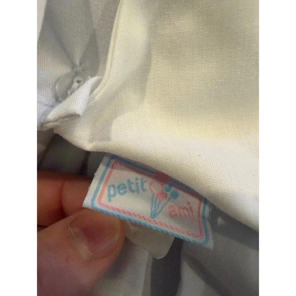 Vintage Petit Ami Baby Girls Blue Smocked Embroidered Dress Newborn 0-3 Months
